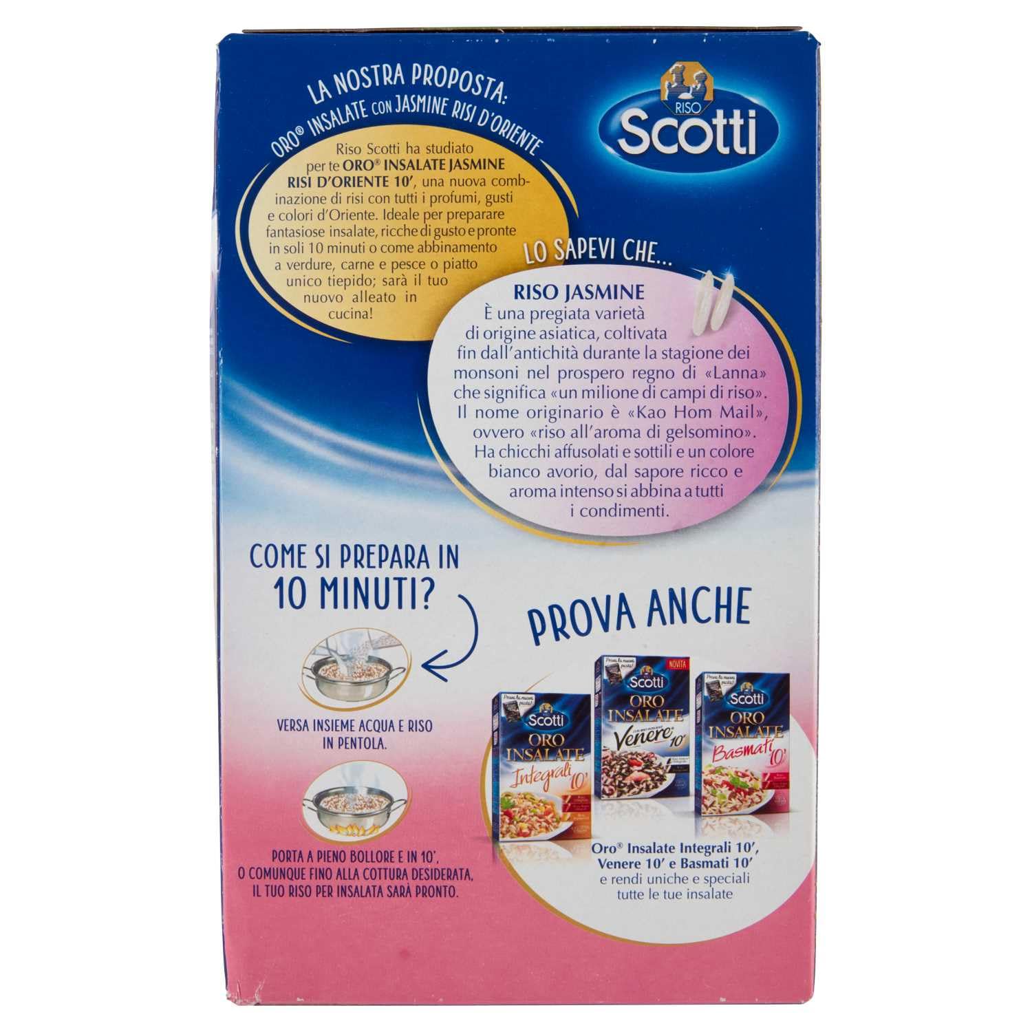 Riso Scotti Oro Insalate Con Jasmine, Risi D'Oriente - Ensaladas de arroz con jazmín, Risi d'Oriente 12 x 800 g + polpa italiana gourmet 400 g