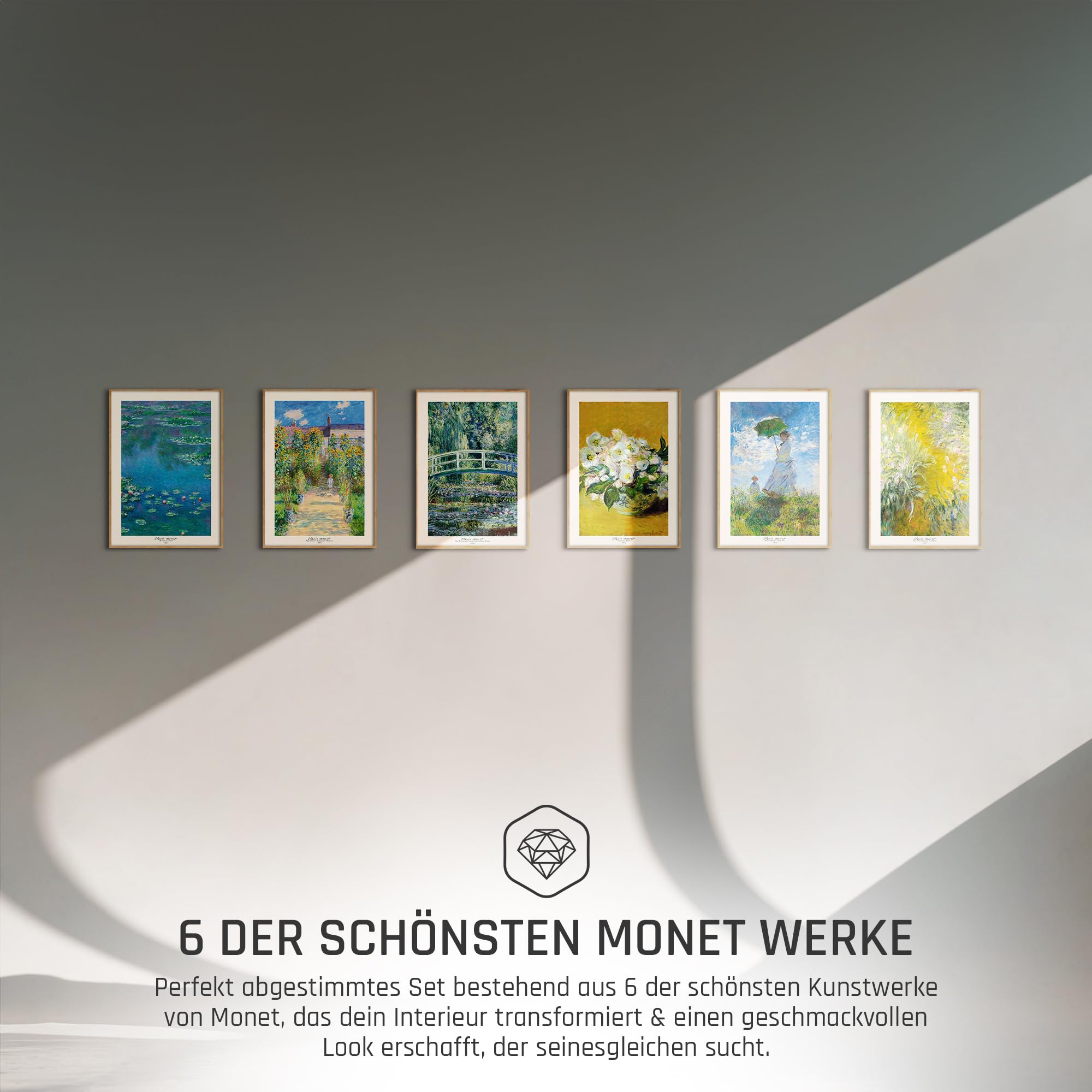 Murando 3er Set Wandbilder 120x80 Cm - Monet Leinwandbild Struktur Für Wohnzimmer