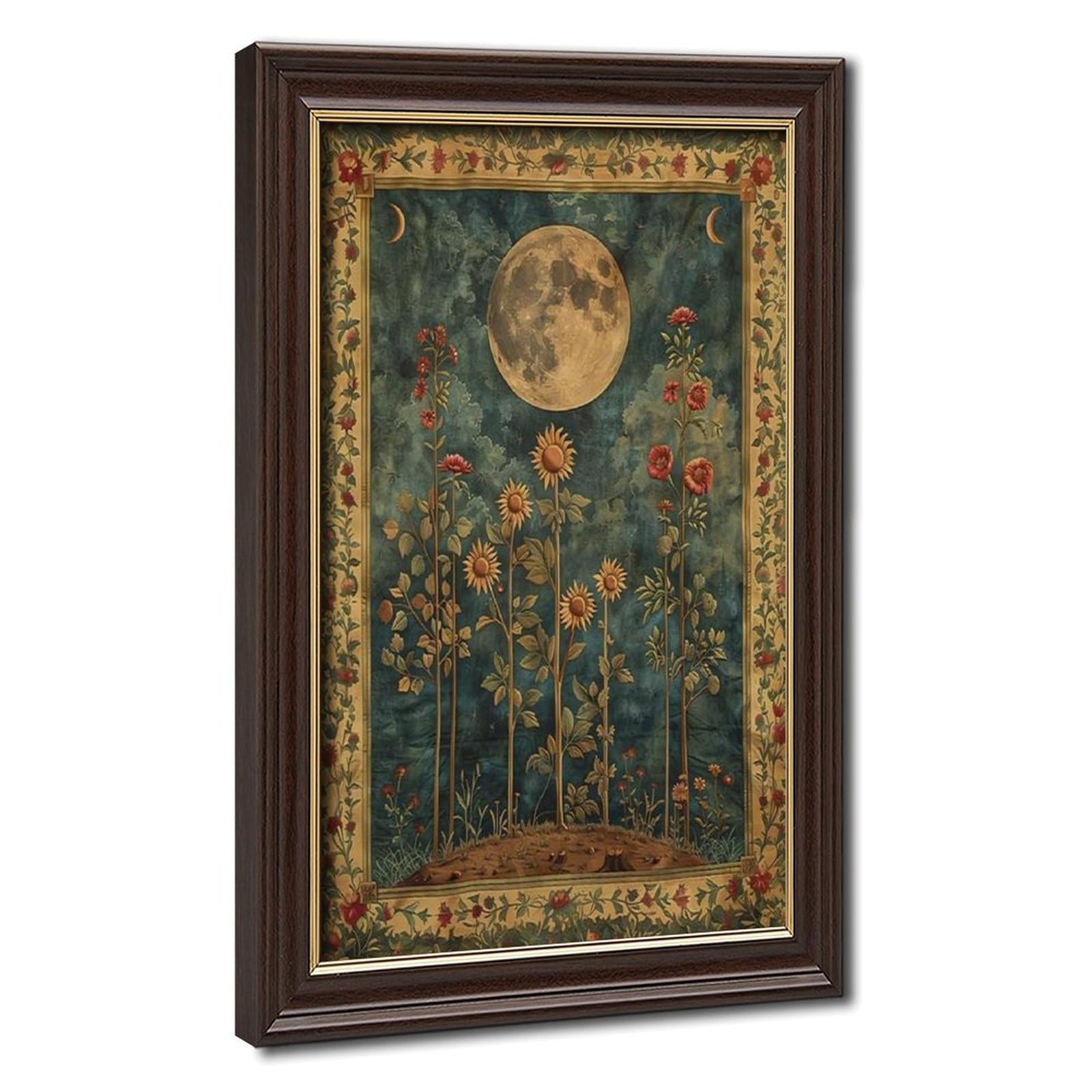 Bareronor Moonlit Garden Poster Canvas Poster Bedroom Decor Landscape Office Room Decor Gift 24" L X 36" W