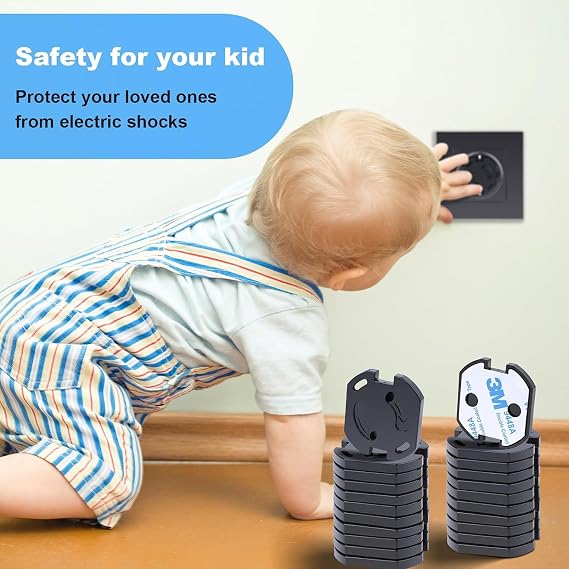 LOVEX® Otomatik Kapanan Bebek için Priz Kapatıcı Kilit Koruması Çocuk Güvenliği Ürünleri Elektrik Prizi Koruma Emniyet Kapağı Yeni Nesil Topraklı Elektrik Çarpma Muhafaza Koruyucu Piriz Kilidi 4 ADET