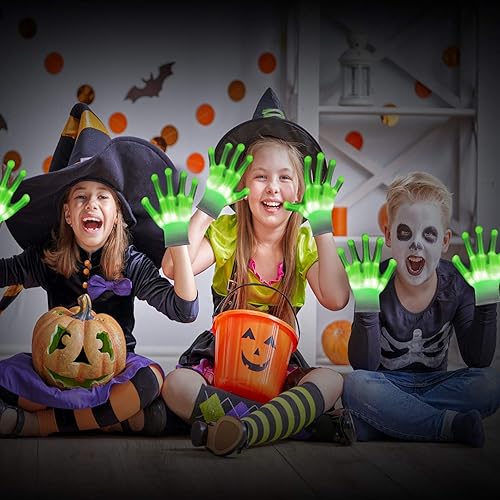 Miniatura 10 de ONEREED Cool Toys - Guantes LED de 12 colores, guantes con luz intermitente, juguetes para niños y niñas de 8 a 12 años, regalos para Halloween,