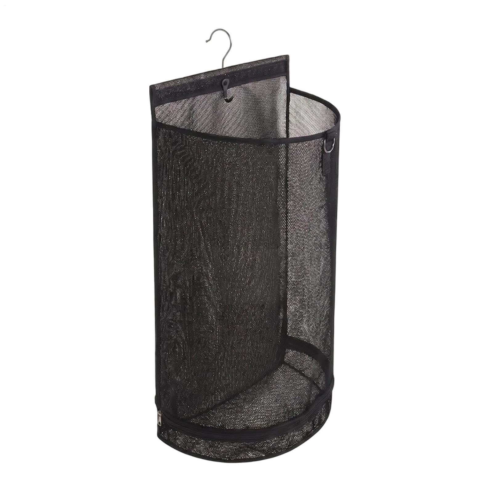 Cesto de malla para ropa transpirable plegable gran capacidad colgable para dormitorio