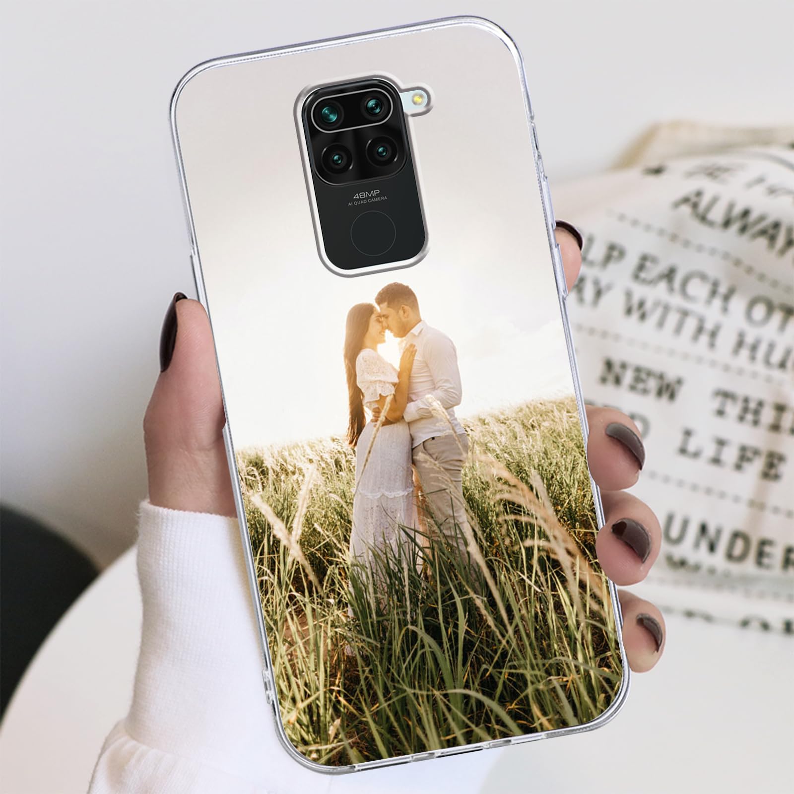 Funda Personalizable Para Xiaomi Redmi Note 9 4G - Transparente, Antigolpes, Con Tu Foto O Texto