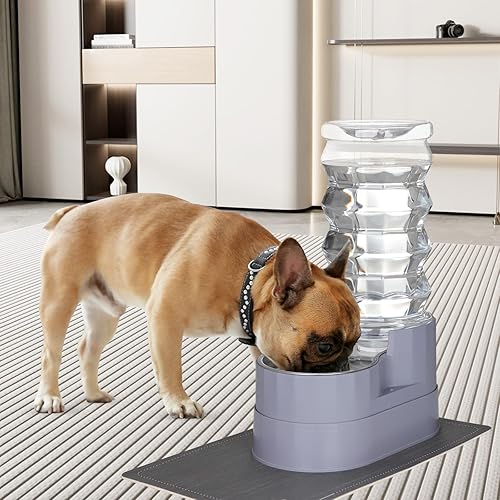 Miniatura 6 de RIZZARI Dispensador de agua grande para perros bebedero automático de acero inoxidable gris gravedad de 8L con cepillo especializado y filtro