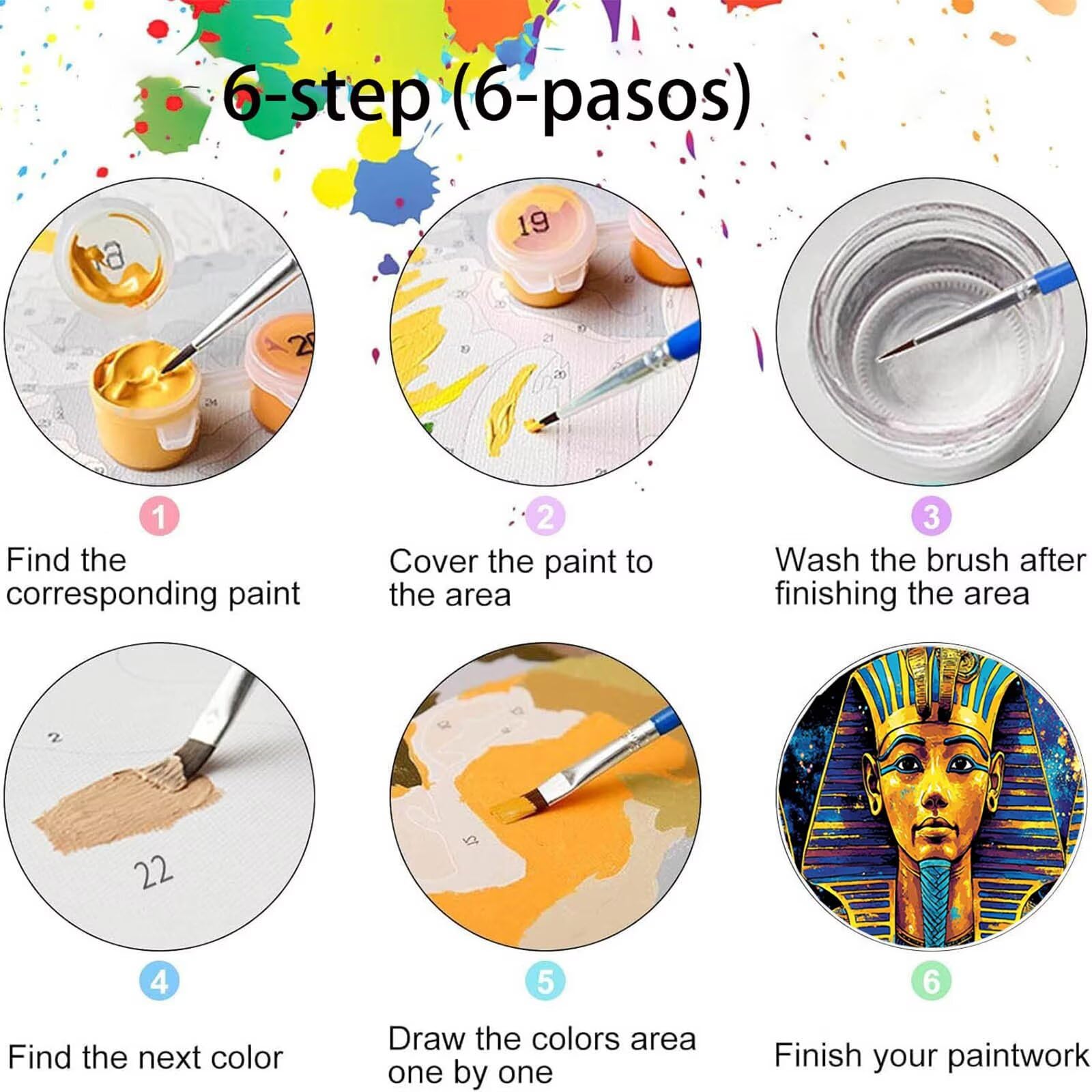 Pintar por Numeros Adultos Cielo estrellado, Pintar por Numeros Niños Kit Manualidades Adultos Egipto Cuadros para Pintar por Numeros Pintura Acrílico, Cuadros Decoracion Salon Modernos 80X160cm 7-0-I