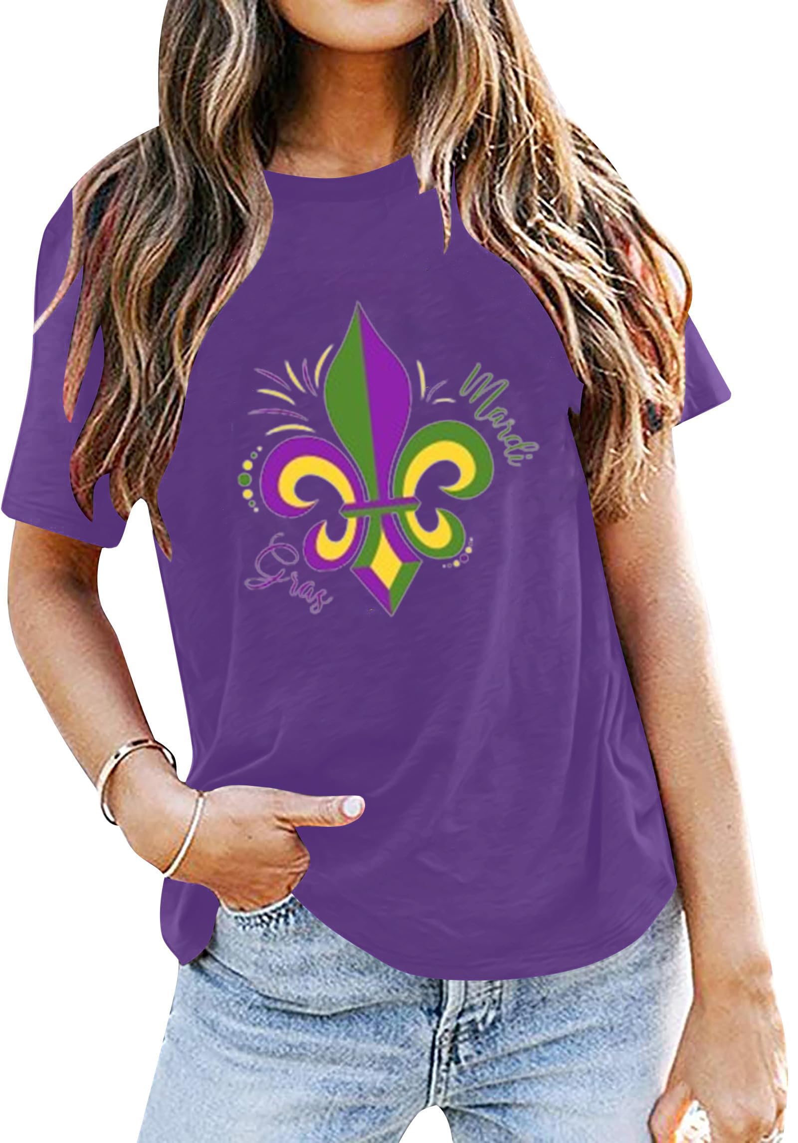 Women Mardi Gras Shirts It's Mardi Gras Yall Tshirts New Orleans Fat Tuesday Carnival Outfits Mask Parade Graphic Tee