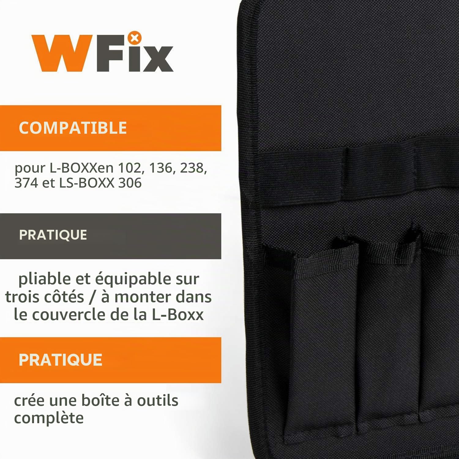 WFix Sortimo Outils Carte Rengement idéal pour L BOXX | 2 pièces et 3 pages utilisables | Convient à tous les Sortimo L-BOXX | Insert de Couvercle