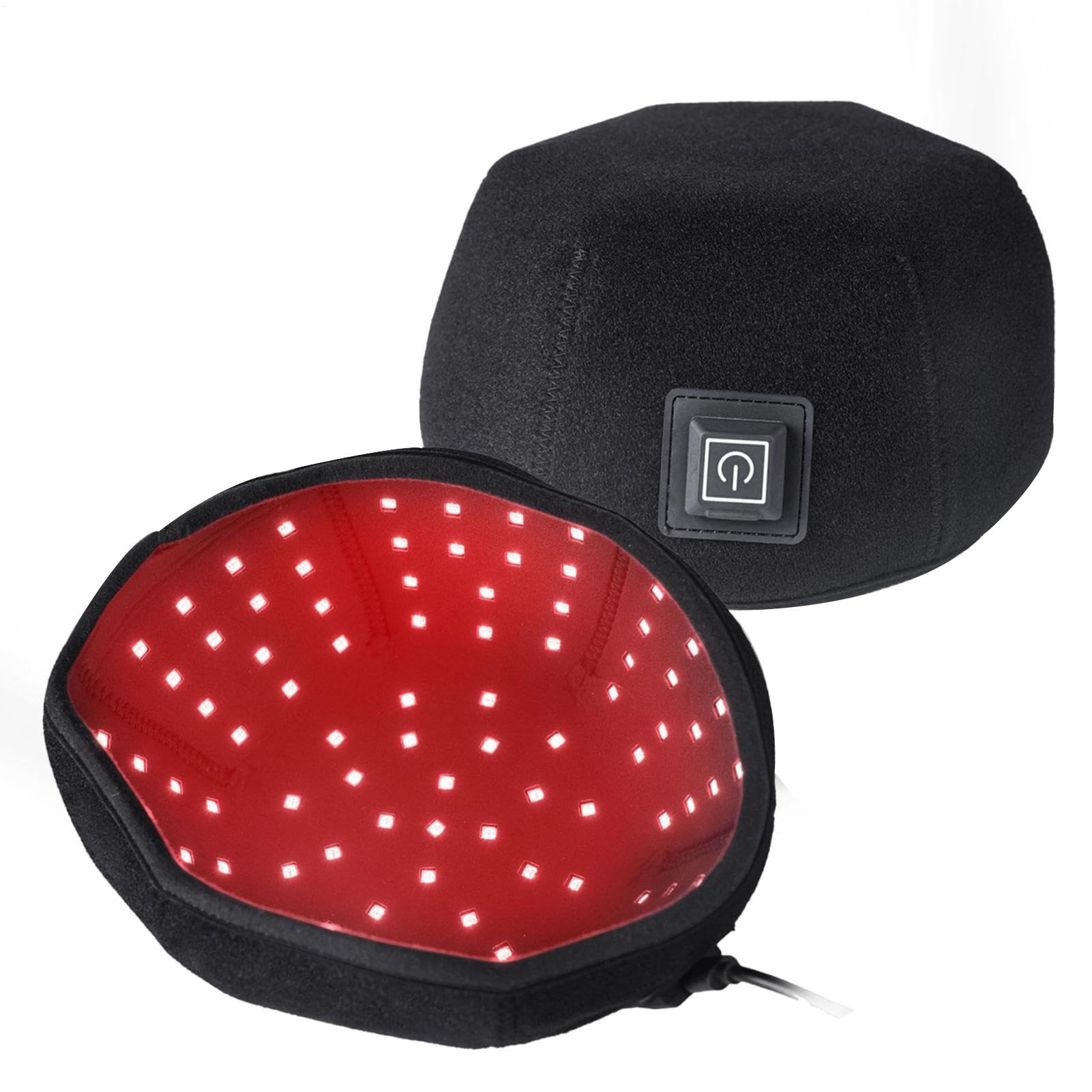 Bonnet à lumières rouges pour homme, traitement des racines infrarouges, bonnet de repousse des cheveux, sûr et facile à utiliser, design ajustable, 28 x 28 cm, pour famille, hommes, femmes
