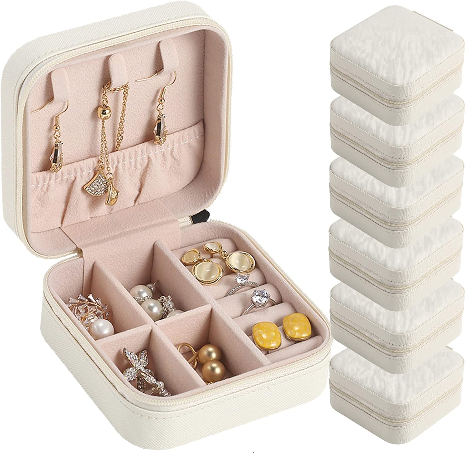 Travel Jewelry Case Bridesmaid Gifts Box,6 Pack Small Jewelry Box Mini