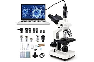 40X-5000X Compound Trinocular Microscope for Adults with 5MP Camera