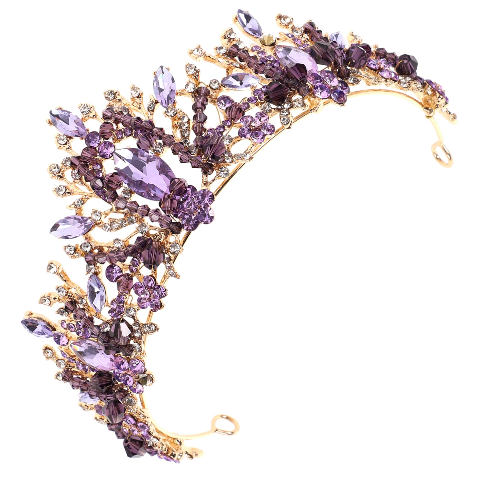 Tiaras de Cristal Violeta para Novia Tocado de Boda Accesorio de Decoración Cabello de Mujer Adecuado para Fiesta Graduación o Cumpleaños