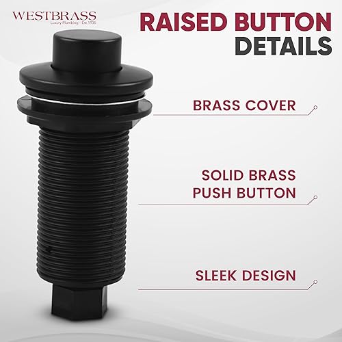 Miniatura 6 de Westbrass ASB-RB3-05 - Interruptor de aire de eliminación de botón elevado de repuesto, níquel pulido