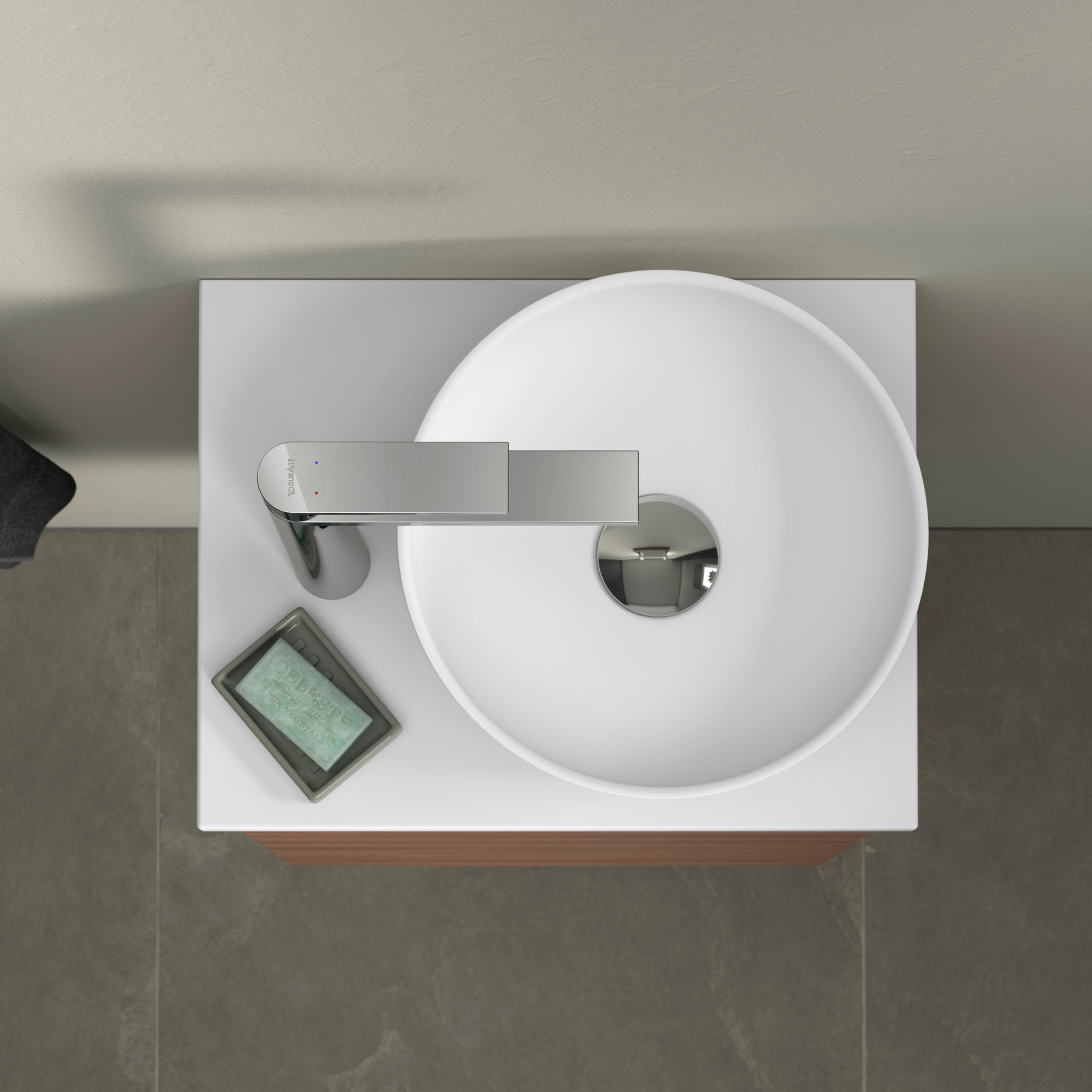 Duravit Sivida lavabo à poser, rond, 300x300mm, sans trou pour robinet, sans trop-plein, 2660023200, Couleur: blanc