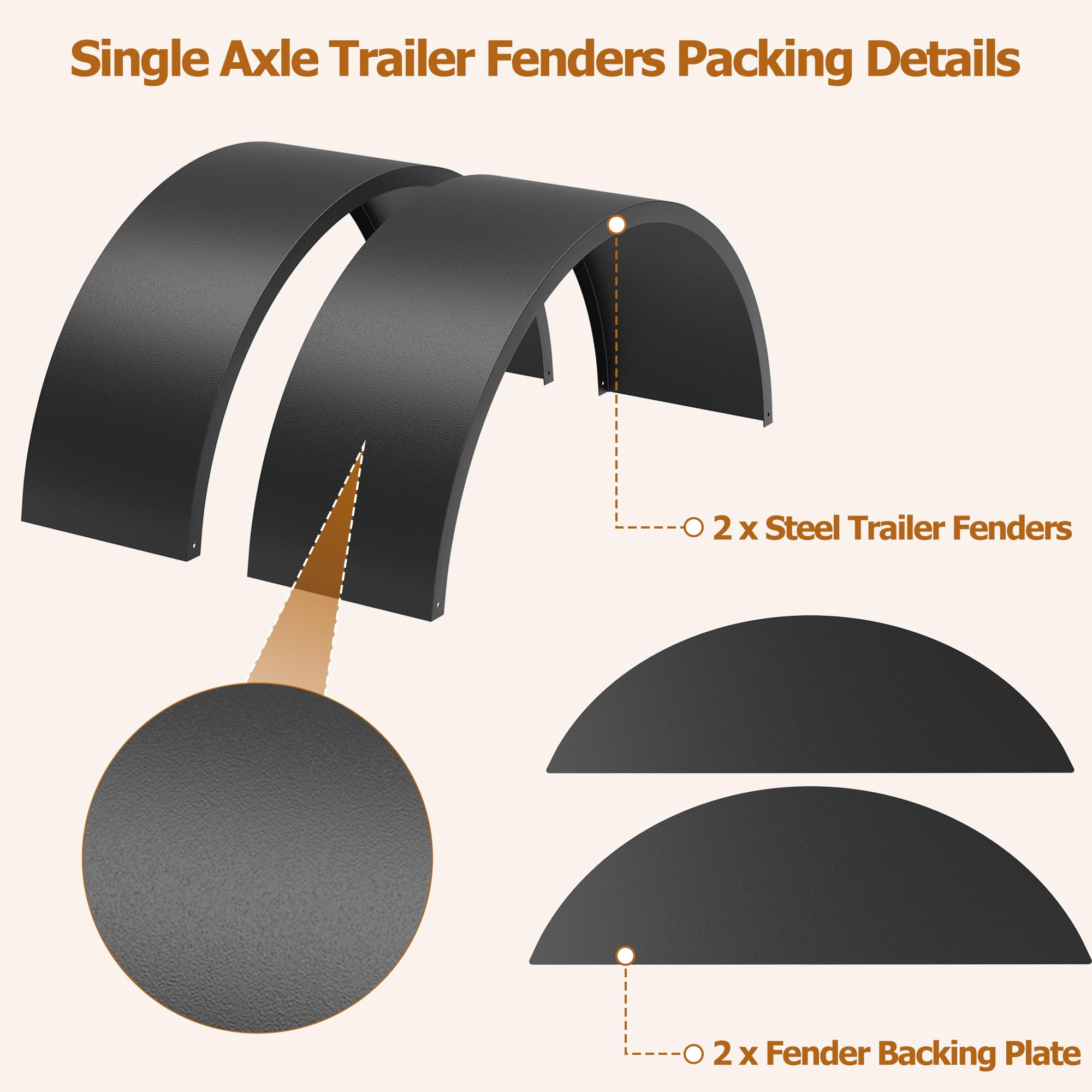 Fender Rack Trailers Single Axle Trailer Fenders Pair Of Steel Trailer Fenders With Backing ...