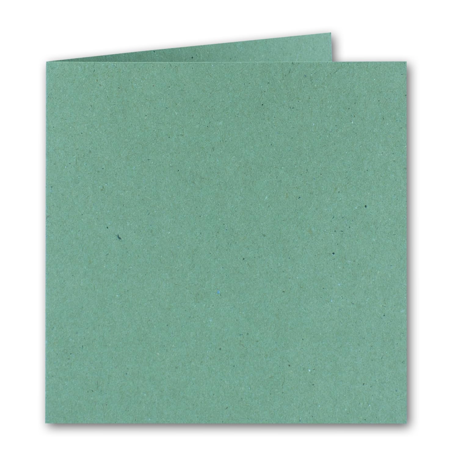 Juego de 200 tarjetas plegables cuadradas de papel de estraza en verde eucalipto, 15 x 15 cm, tarjetas dobles y sobres de papel reciclado - Serie Umwelt