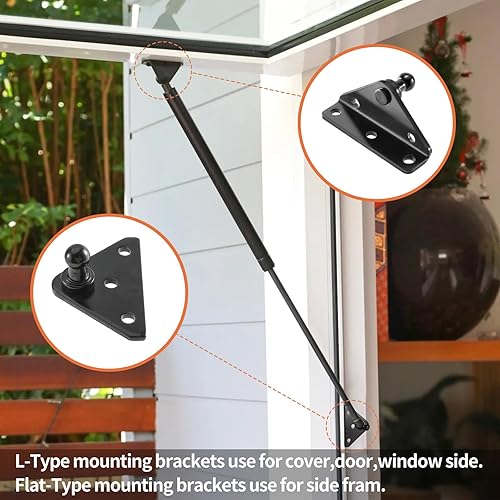 Miniatura 2 de Soporte de montaje de puntales de gas de 0.394 pulgadas para soportes de elevación de choque de gas, resortes de elevación de gas de acero, soporte