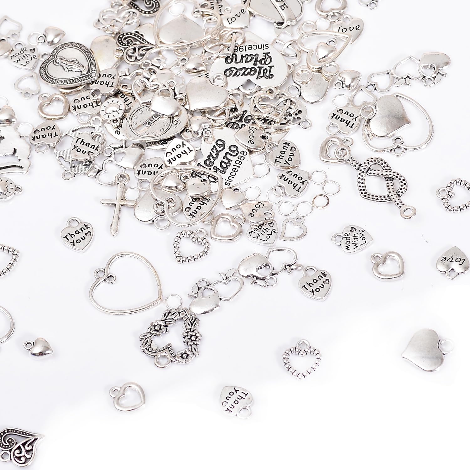 stino100 Gram Metal Charms for Jewelry Making, Silver & Gold Plated, Bulk Pack for Bracelets, Necklaces, Crafts