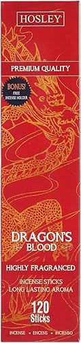 Hosley Experimenta la felicidad mística con nuestro paquete de 120 varillas de incienso con fragancia de sangre de dragón, aromas intensos para un