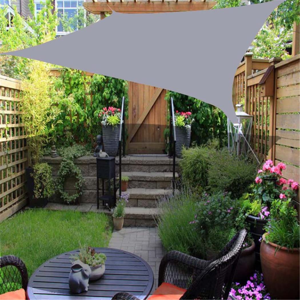 GOODLUKY Sonnensegel 5X2m, Sonnensegel Befestigung Set Rechteckige Sonnenschutz 95% UV-Schutz Wasserdicht Sonnensegel Für Terrasse Garten Balkon Hinterhof Rasen,Grau Garten