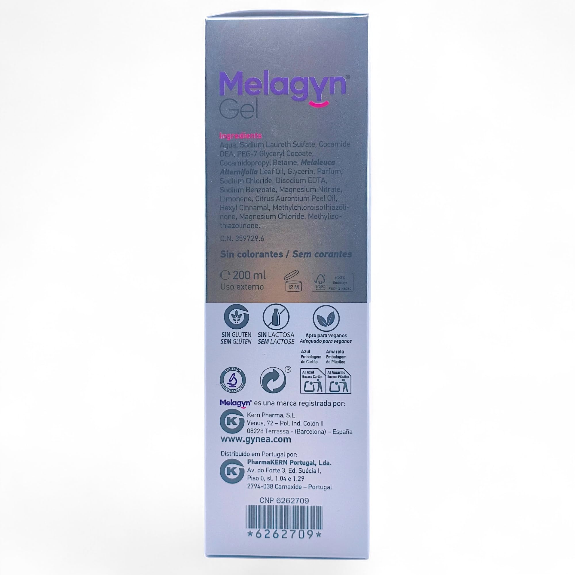 Gynea Melagyn Gel Íntimo Calmante 200ml - Con Aceite de Árbol de Té - Para la Higiene y Protección Íntima Diaria — view 2