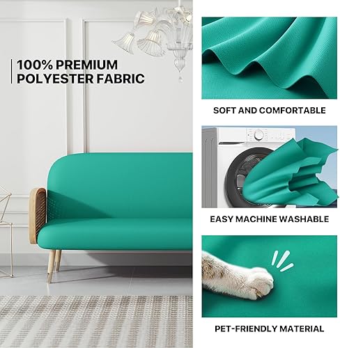 Miniatura 5 de MoNiBloom Funda para futón de tamaño Queen, elástica, sin brazos, funda para sofá sin brazos, protector de muebles, duradera y lavable, con