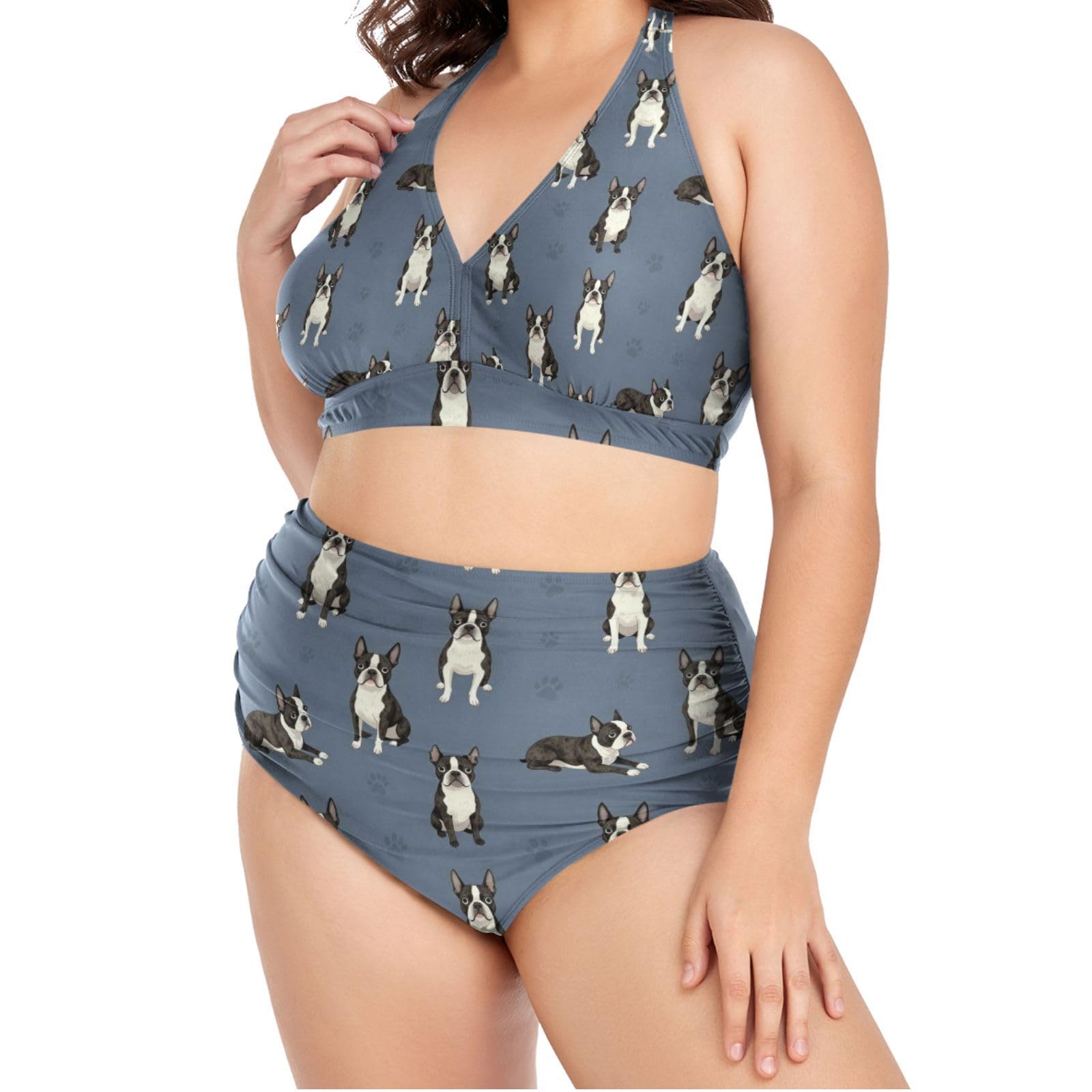 FRODOTGV Curvy Maillot de bain deux pièces pour femme L-4XL