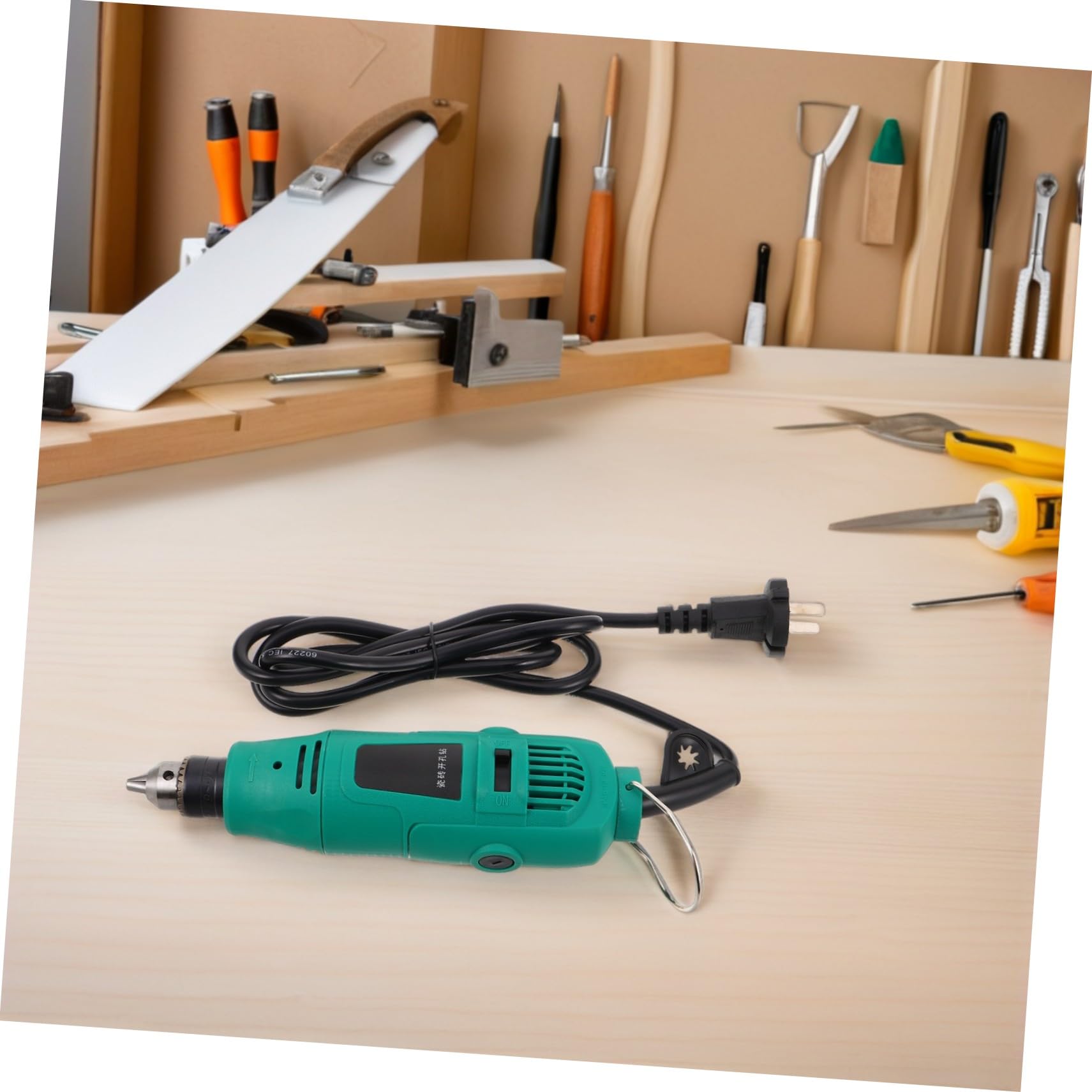 SHINEOFI Taladro Eléctrico con Cable Juego de Brocas y Cabezal de Lijado Taladro Compacto para Reparación de Cerámica Muebles y Electrónica Kit Versátil para Proyectos Domésticos y