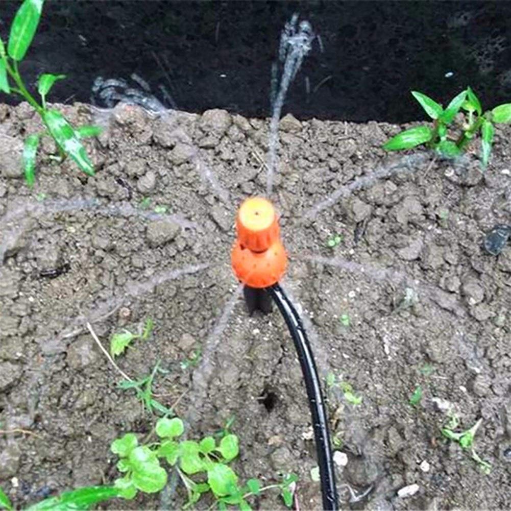 5 Pezzi Gocciolatore per irrigazione Giardino Arancione Microirrigatore e gocciolatore Regolabili per Tubo da Giardino in Serra da 4/7 mm