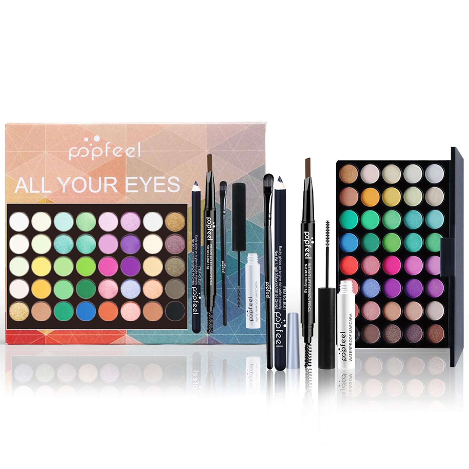 FantasyDay All in One Makeup Kit for Women Full Kit Girls Makeup Gift Sets Xmas Essential Bundle Include Eyeshadow Palette Lipstick Blush Concealer Eyeliner Mascara Foundation Brush Eyebrow Pencil SET001B