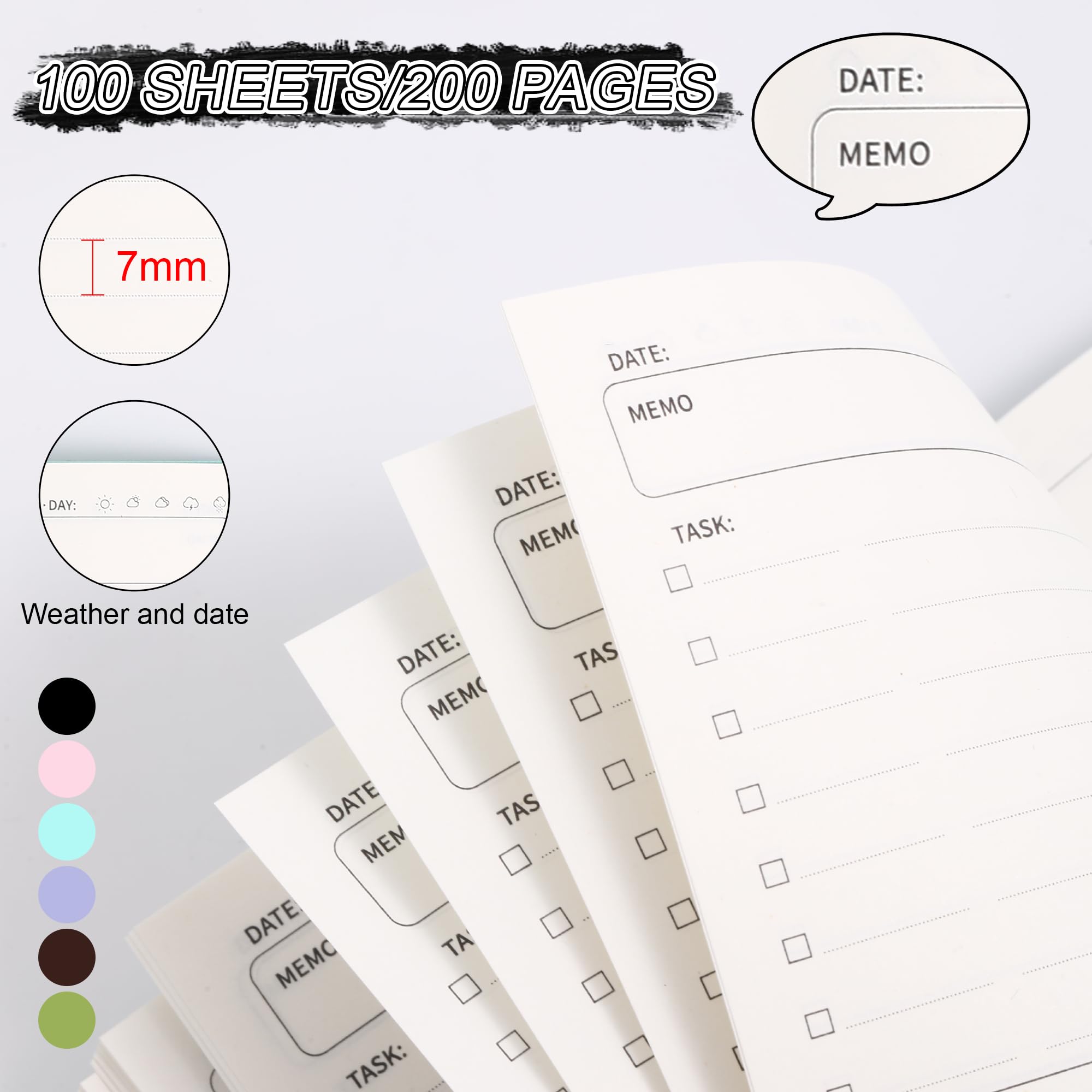 Agenda giornaliera 2026 senza data, con agenda oraria, 3 pezzi, piccola agenda tascabile, dimensioni 9,9 x 9,9 cm, copertina morbida in pelle, senza data, piccola, per organizzare attività e
