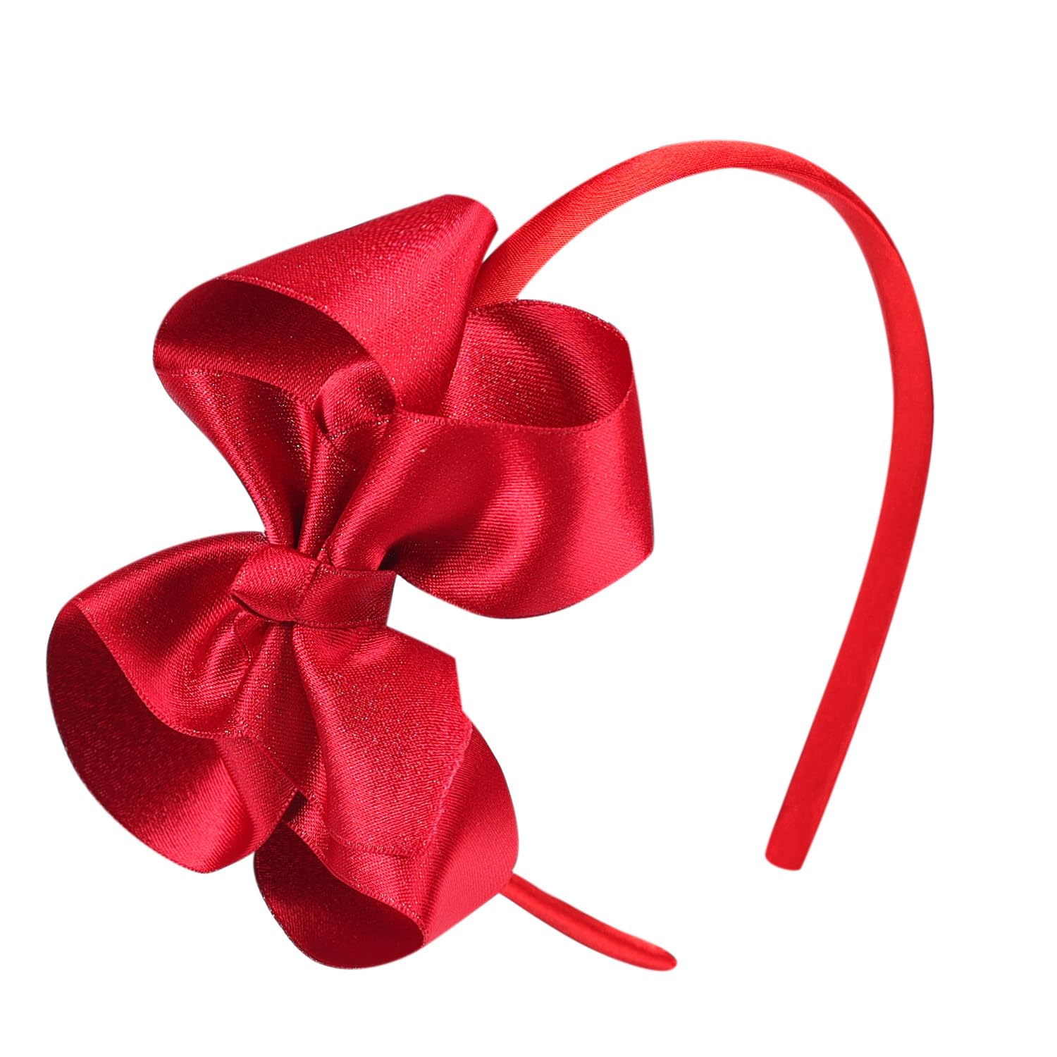 Boutique Hair Bow Headbands for Kids, Toddlers, and Girls - Red