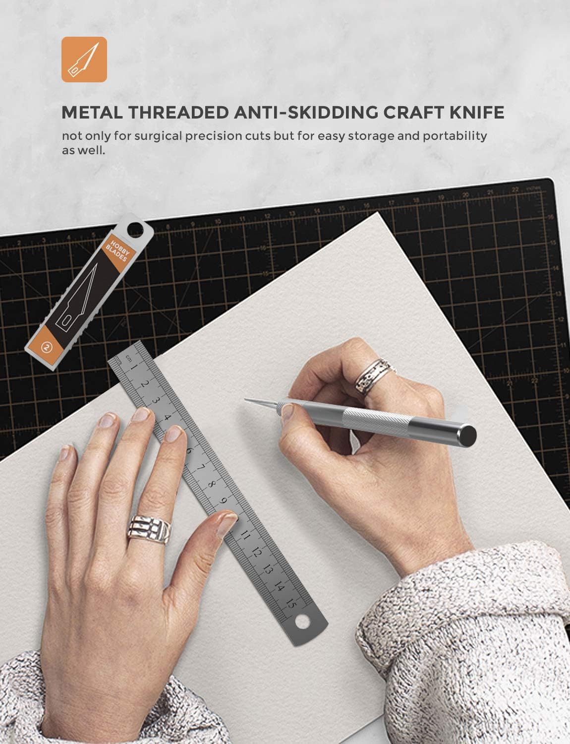 Nicpro 115 PCS Hobby Knife Set with Metal Case, Precision Utility Scalpel Razor Kit with Various Blades,Ruler for Hobby Scrapbooking Leather, Wood, Art Carving, Craft, Sharp Pen Knives : Arts, Crafts & Sewing