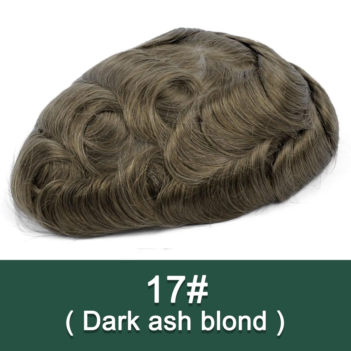 Men's Toupee Real Hair Ultra-Thin 0.03mm Skin Toupee for Men Light Medium Density Hairpiece Base Size 8x10 Inch 100% Human Hair System for Men (#17) - Image 2