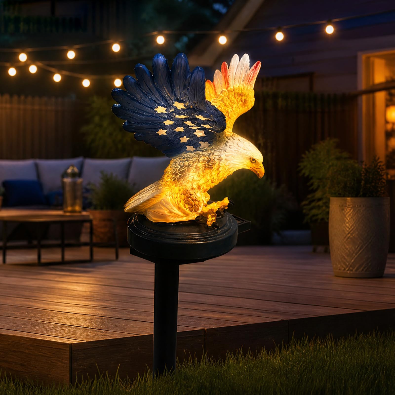 Solar Eagle Garden Light Waterproof Solar Powered Eagle Figurine Stake