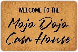 Welcome to The Mojo Dojo Casa House Entrance Door Mat Funny Welcome Rubber Non Slip Backing Mat for Indoor Outdoor 23.6 in(W) X 15.7 in(L)