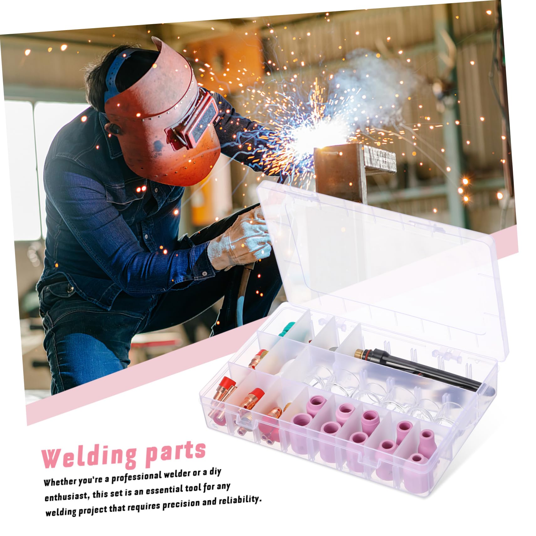 SEWACC Pc - Tig Torch Kit Stubby Gas Lens Collets Cup Gaskets Welding Accessories Set