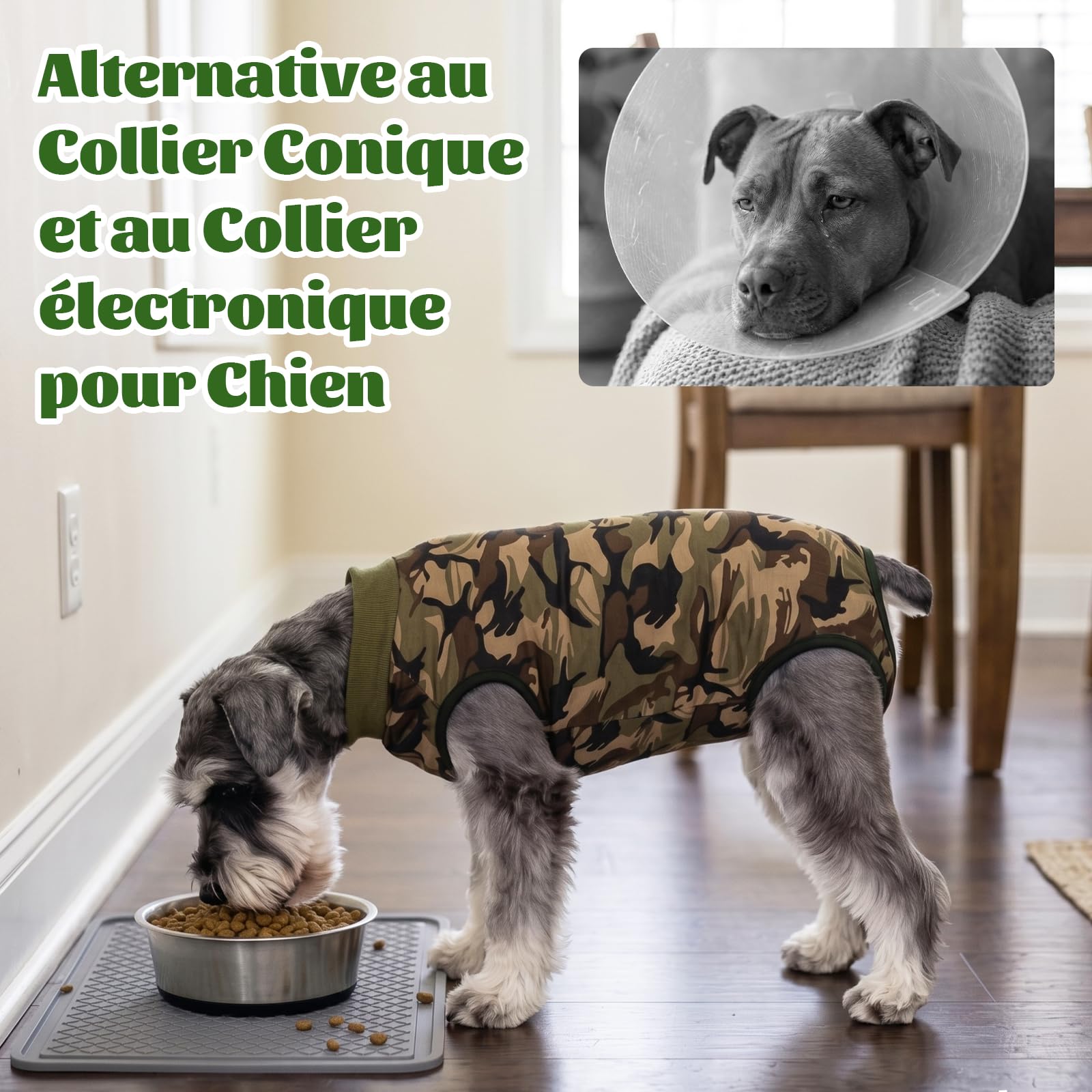 FEimaX Combinaison de Récupération pour Chien Après la Chirurgie, Body Chien Post Operatoire Femelle Male Gilet Combinaison de Convalescence Chirurgicale pour Chiens de Moyenne et Grande Taille