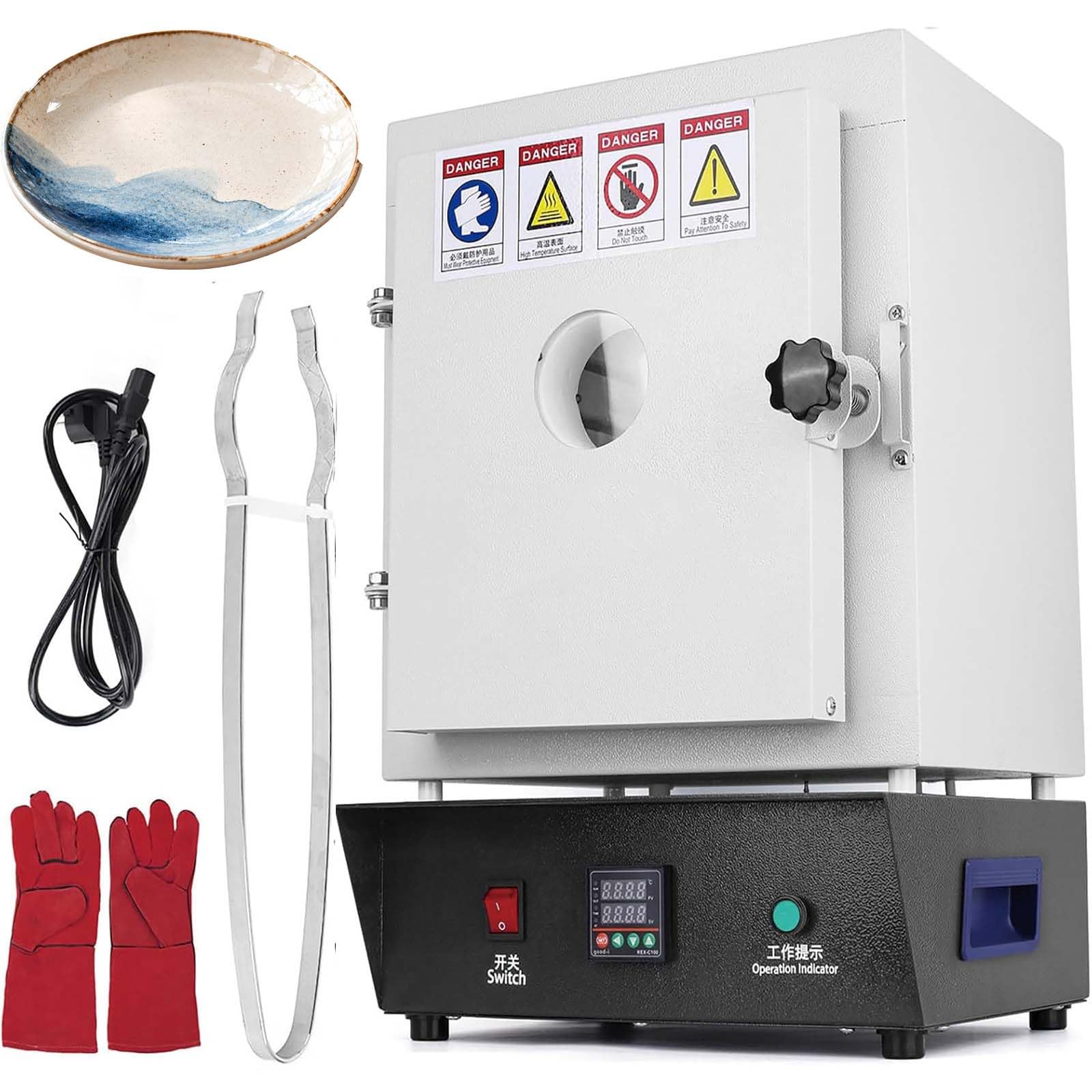 Forno a muffola ad alta temperatura da 1150℃ con regolatore PID digitale per gioielleria, ceramica, fusione del vetro, smaltatura e cottura della cera.