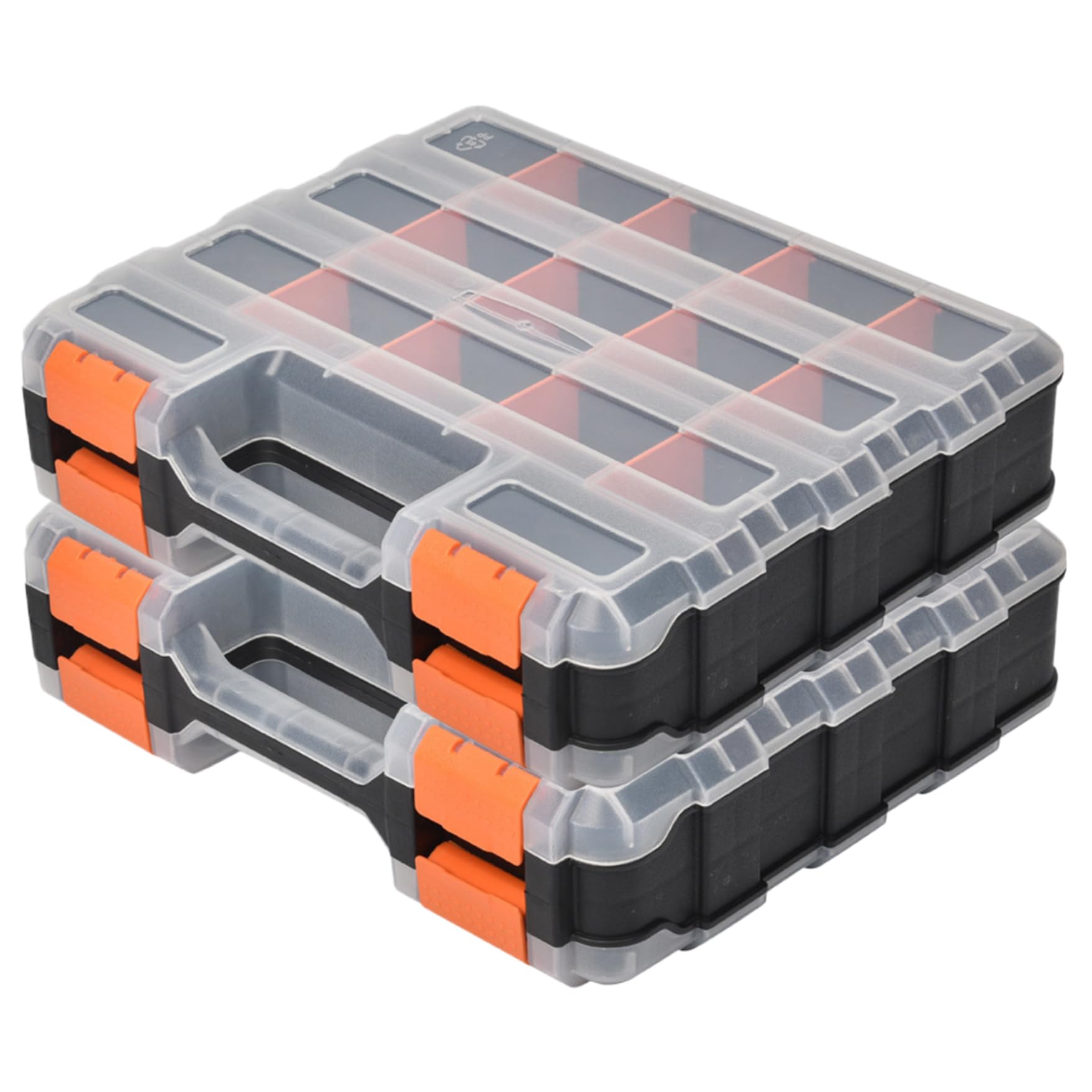 2 Confezioni Scatola Organizzatore per Viti a Doppia Faccia con 34 Scomparti Custodia per Attrezzi Scatola per Hardware Portatile con Divisori Rimovibili per Viti Bulloni Perline