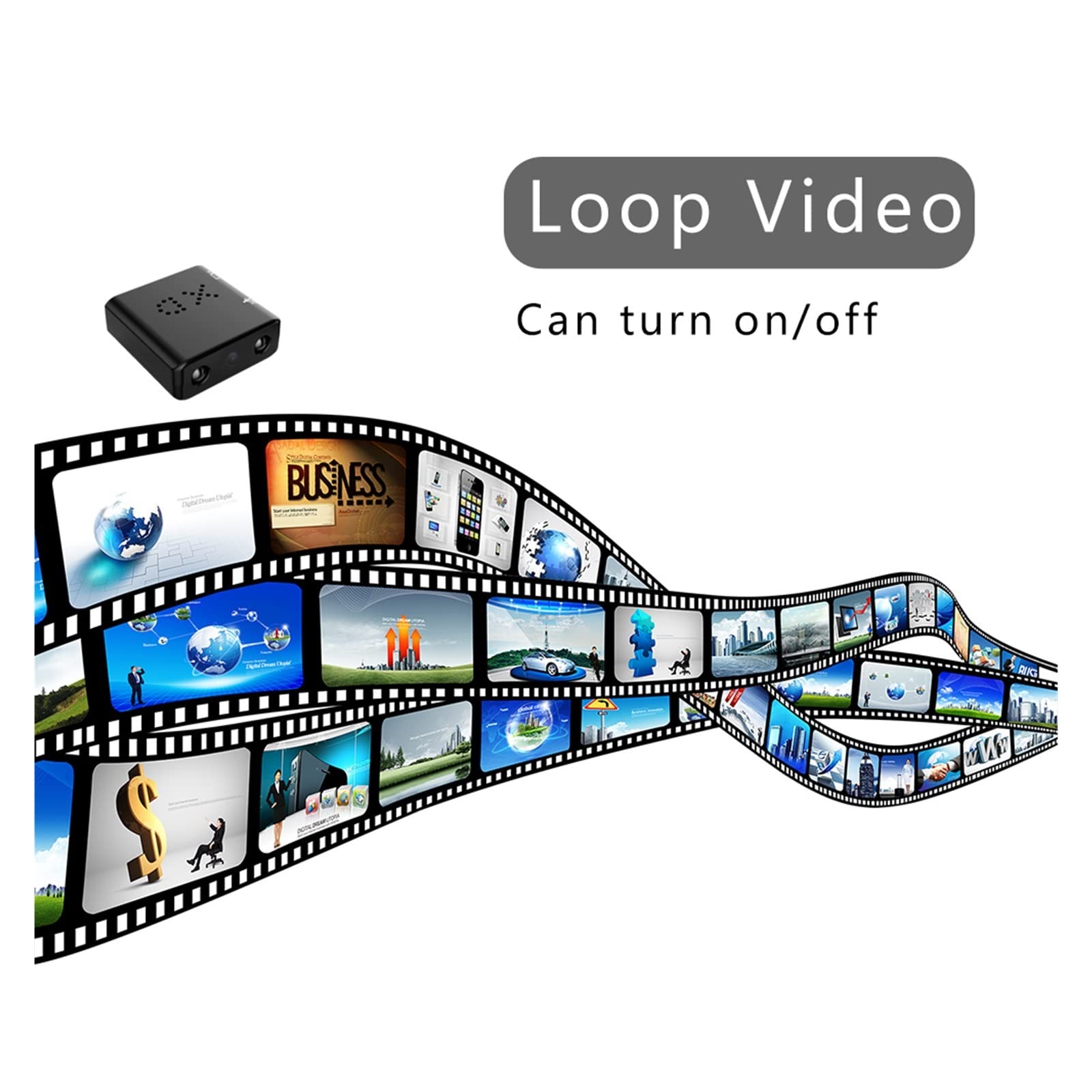 Action Cam, Mini telecamera Full HD 1080P Protezione della sicurezza domestica Visione notturna Micro Cam Motion Detection Videoregistratore segreto nascosto TF ,All'aperto, Sport, Video(Camera with 3