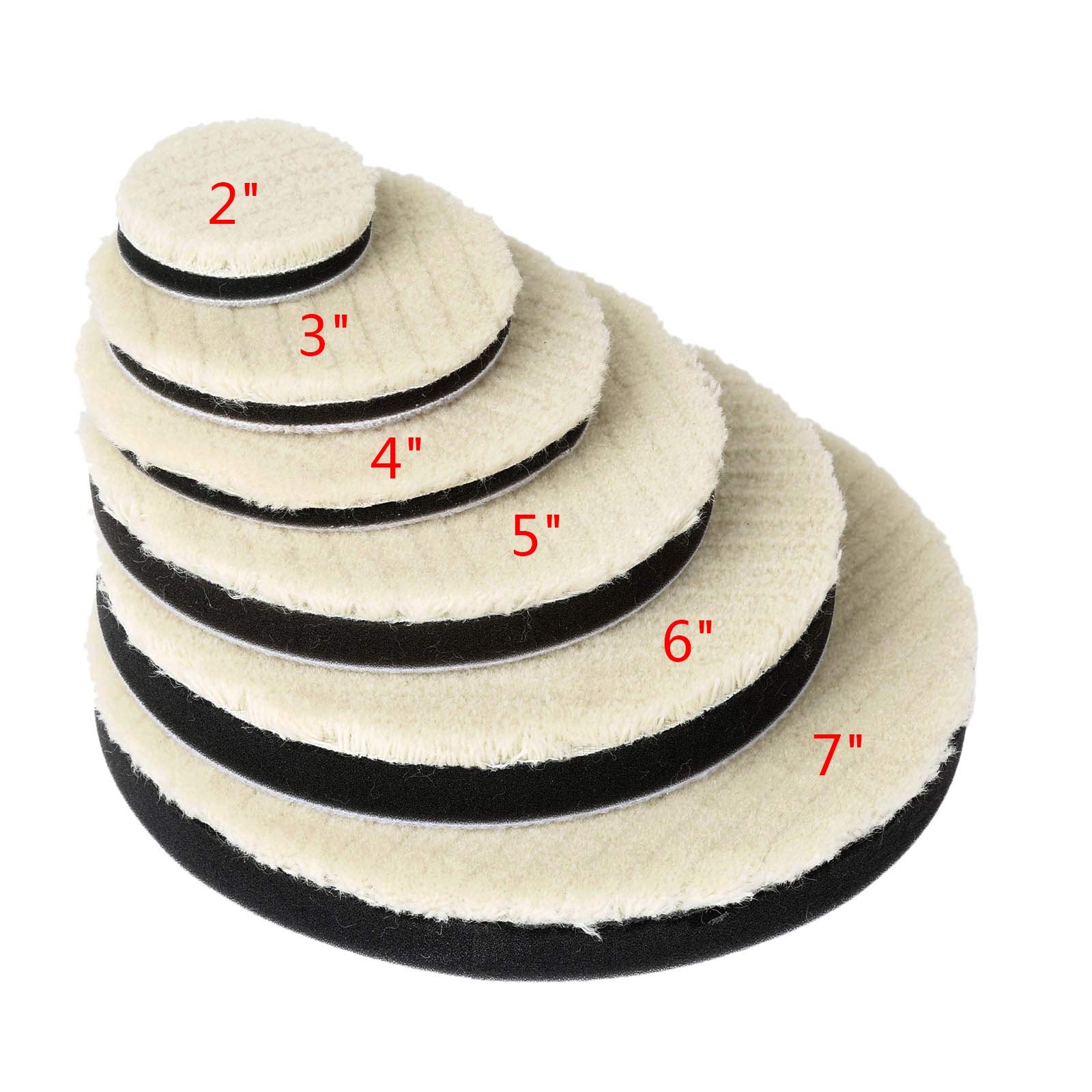 2 szt. 2/3/4/5/6/7 cala wełniana podkładka polerska do polerowania samochodu woskowanie polerowanie szlifowanie tarcza koła(6 inch 2Pcs)