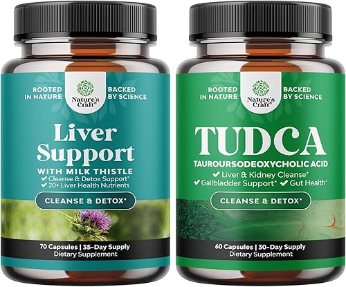 Paquete de suplemento de apoyo hepático TUDCA y fórmula de desintoxicación y reparación de hígado limpieza de hígado y vesícula biliar con cardo