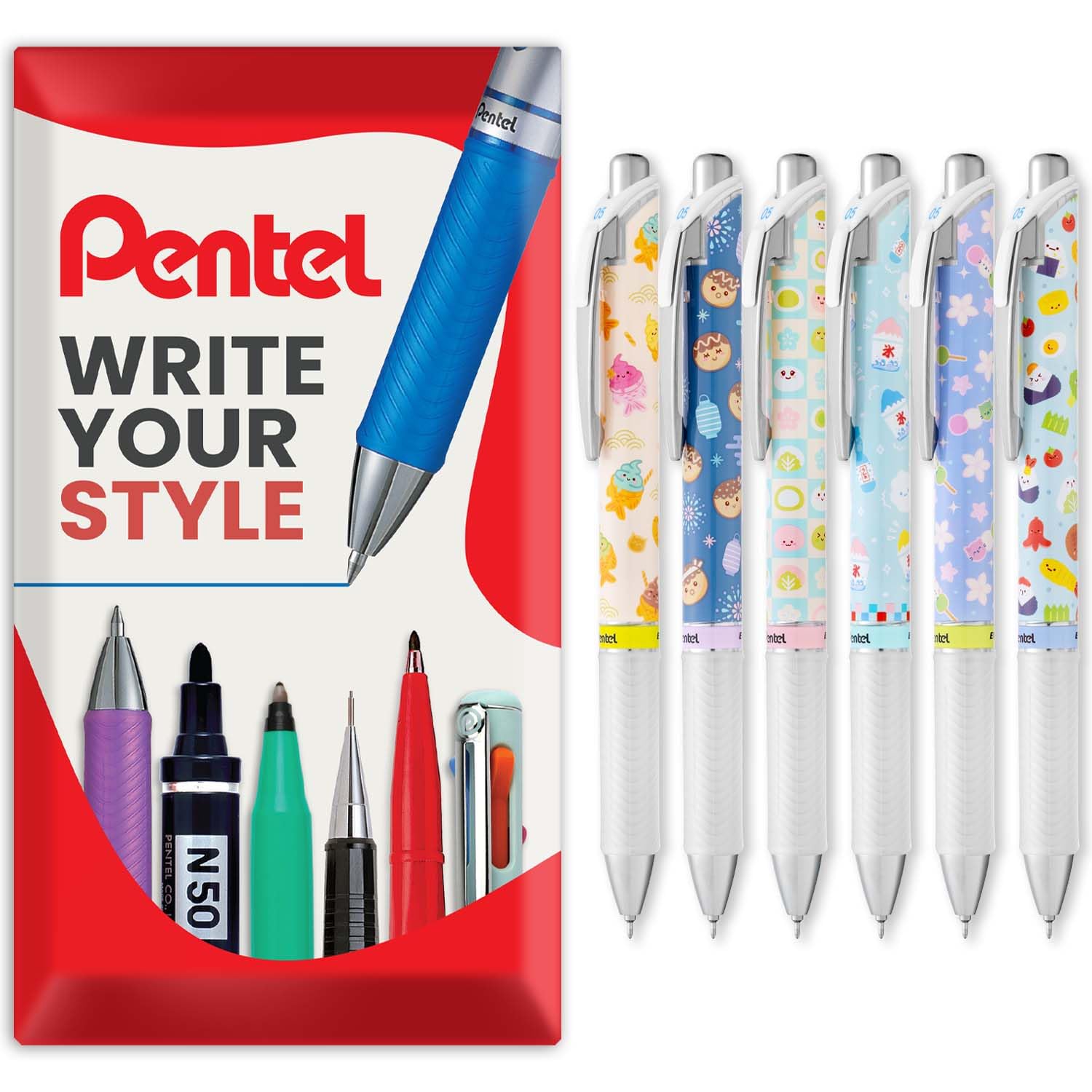 Pentel BLN75 Penna a sfera con meccanismo a pressione e punta ad ago