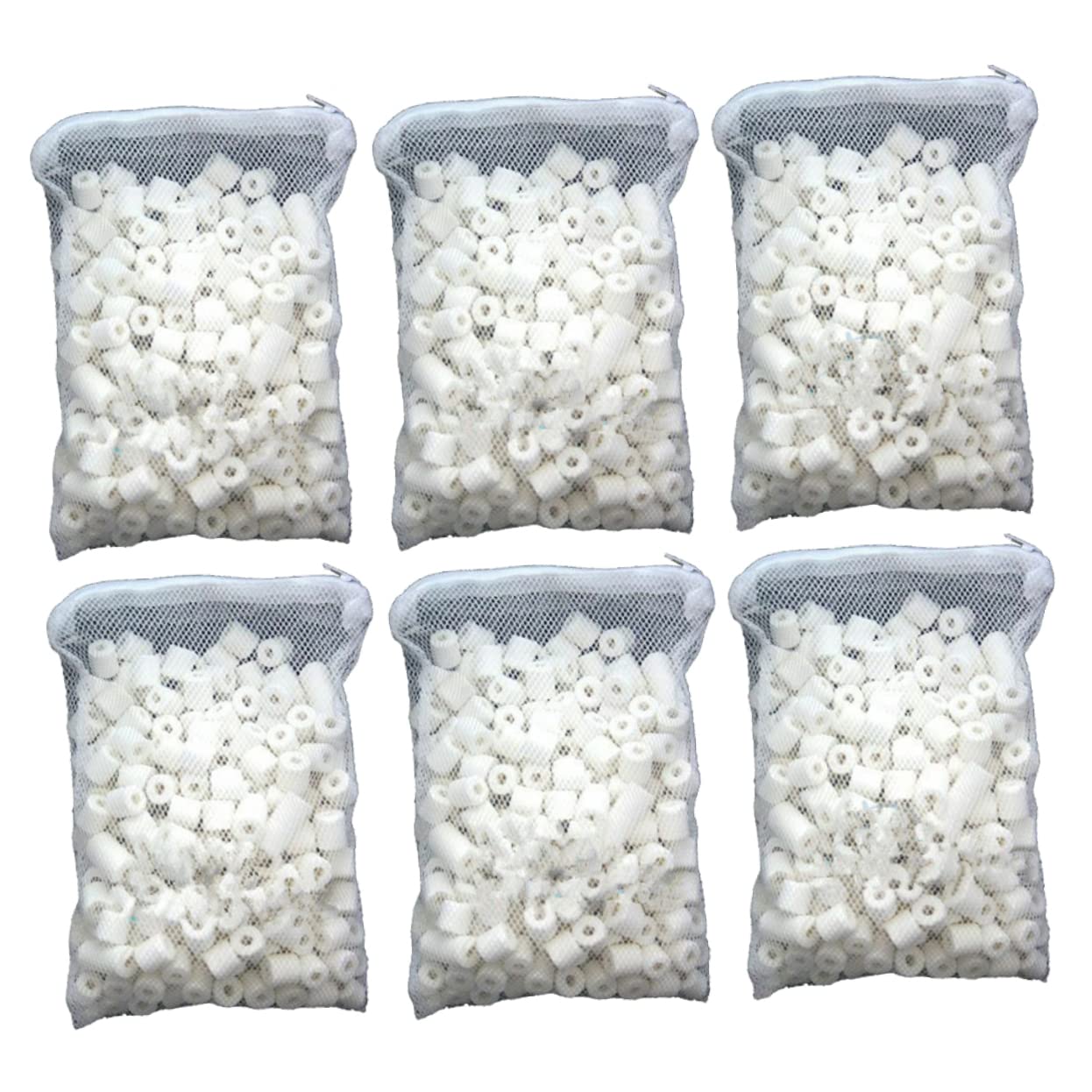 Sosoport 6packungen Pack Bio Poröse Keramikringe Für Aquarien Und Teichfilter Pro Beutel Biologisches Filtermedium Zur Nitritreduzierung Für Süß Und