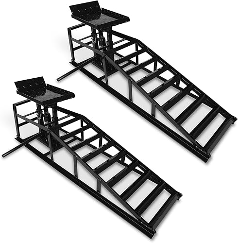 Par de rampas hidráulicas de bajo perfil para automóvil con capacidad 3T, ideales para reparaciones de vehículos y camiones, elevación automática