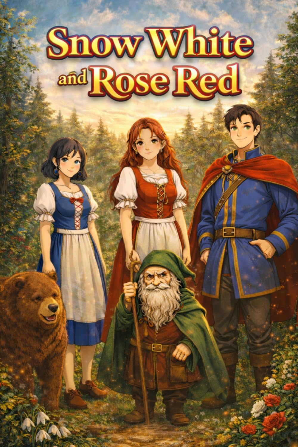 Snow White and Rose Red: Classic Grimm Fairy Tale About Kindness Friendship Family Love Magic Forest Adventure and Timeless Moral Lessons