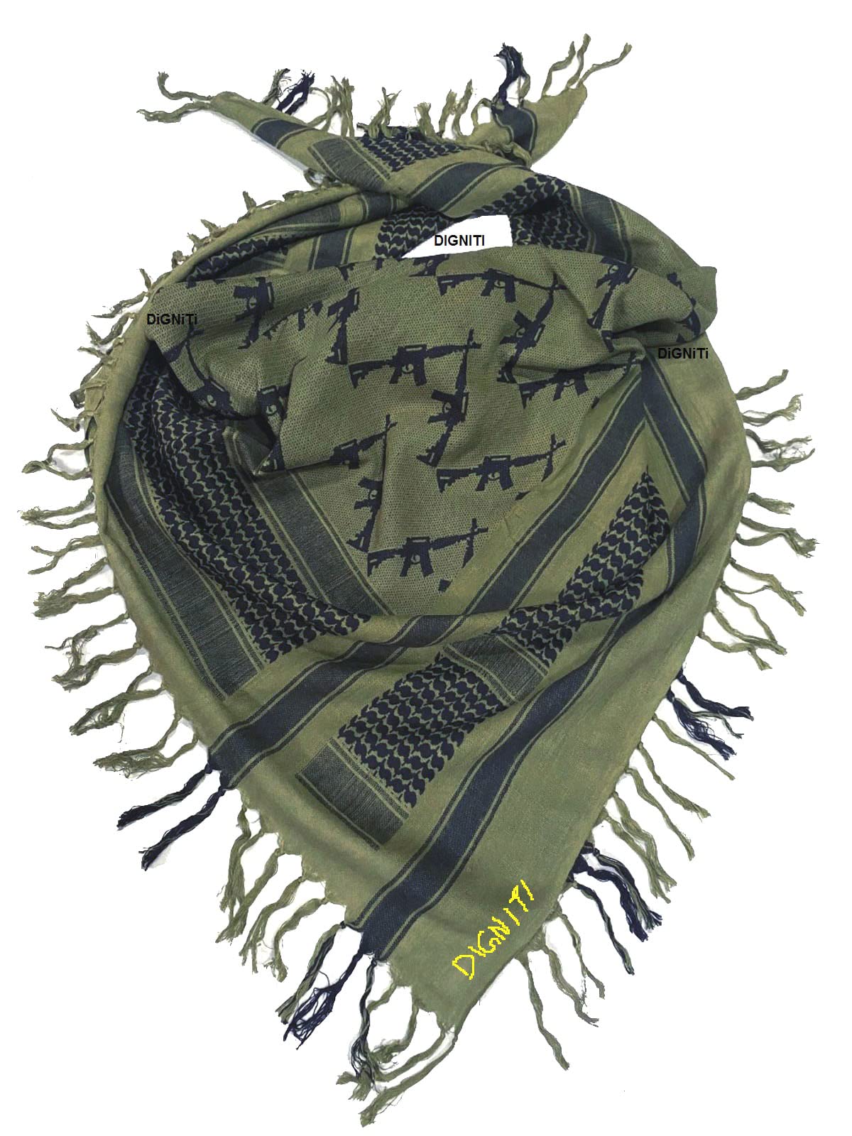 Men's Cotton Self Design Military Shemagh Scarf for all Seasons (Green )