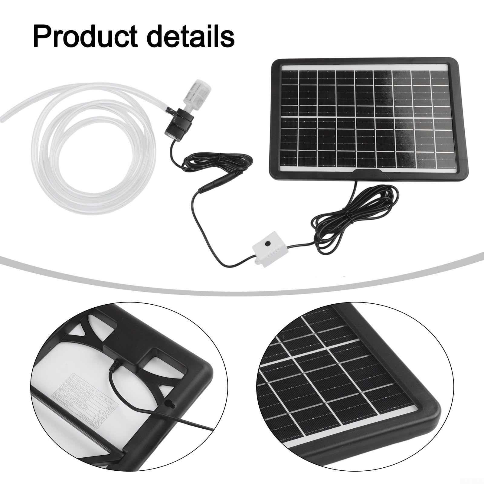 Kit pannello solare 6 W 9 V, con acqua sommergibile da 12 V, pompa flusso 240 l/h, per acquario, stagno, fontana, giardino