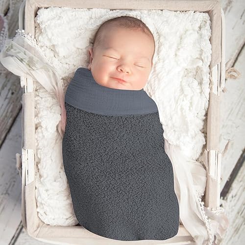 Miniatura 9 de Boucle - Manta de bebé, mantas neutras y acogedoras para niños y niñas, mantas de muselina bohemia de algodón y boucle para guardería, mantas de