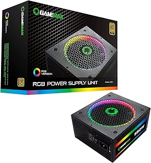 GameMax RGB 550W Modular 80 Plus Gold Power Supply with 14cm RGB Fan - Black
